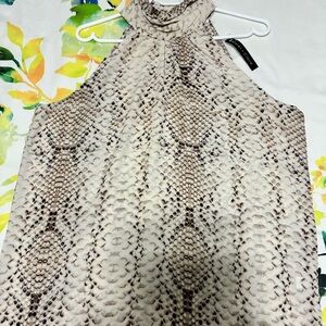 Violet & Claire Brown/Beige Snake Print Halter Top